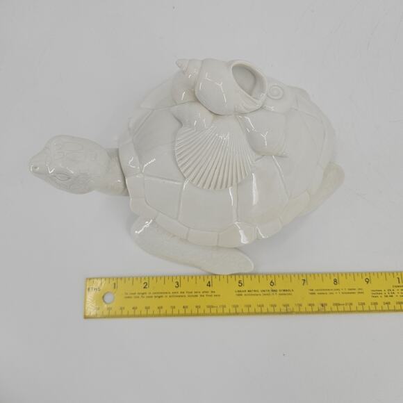 Fitz & Floyd Atlantis Ceramic Sea Turtle Dish w/Lid Trinket Box Coastal Decor - Picture 8 of 10